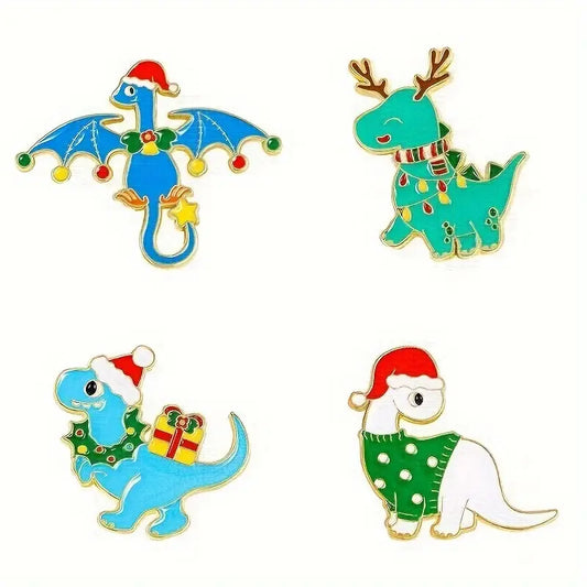 Christmas Dinos Enamel Pins